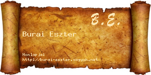 Burai Eszter névjegykártya